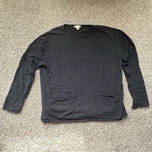 J. Jill medium navy pull over cotton-blend wide neck sweater